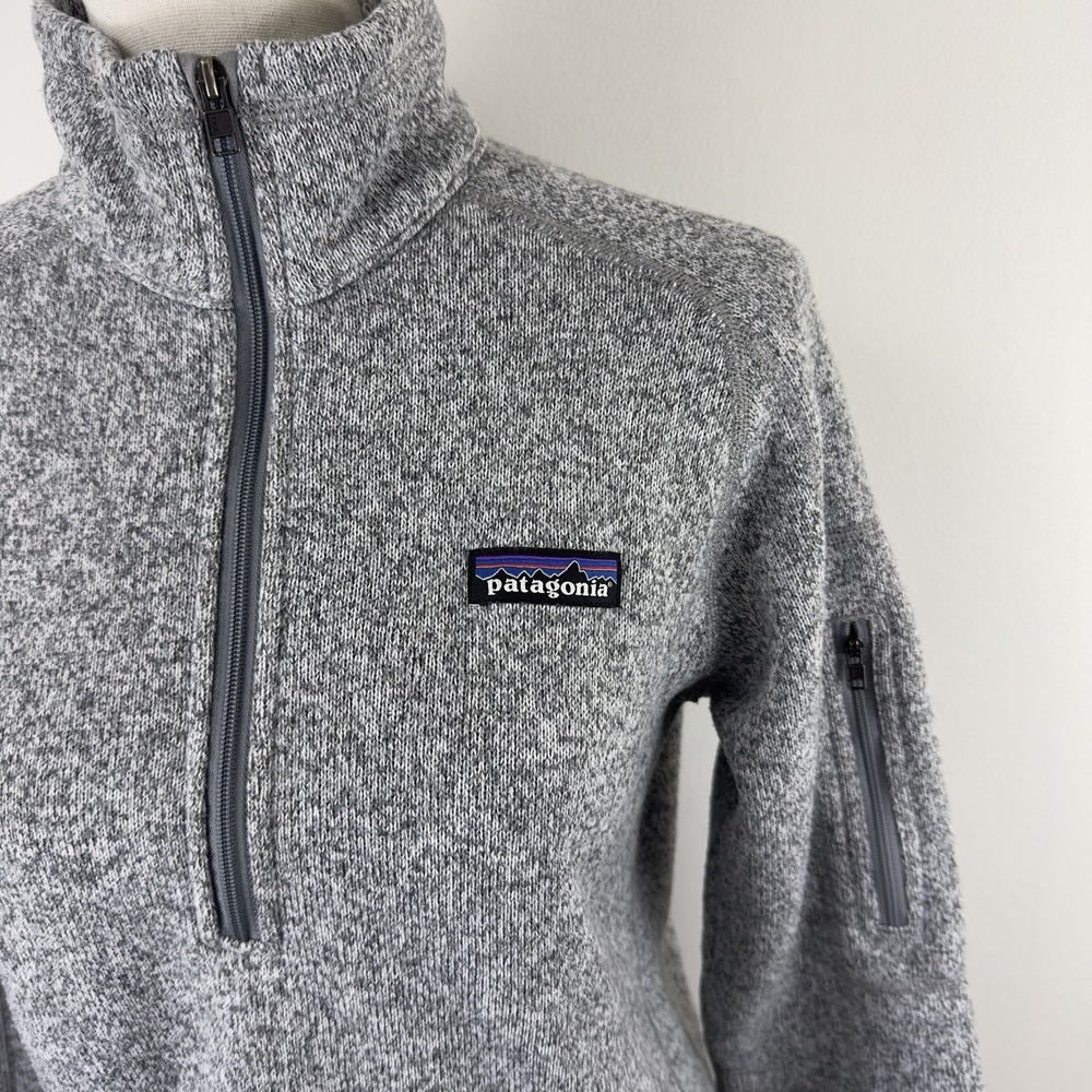 Patagonia Women's Better‎ Sweater 1/4 Zip Fleece Gray Size M Polyester - Picture 4 of 9